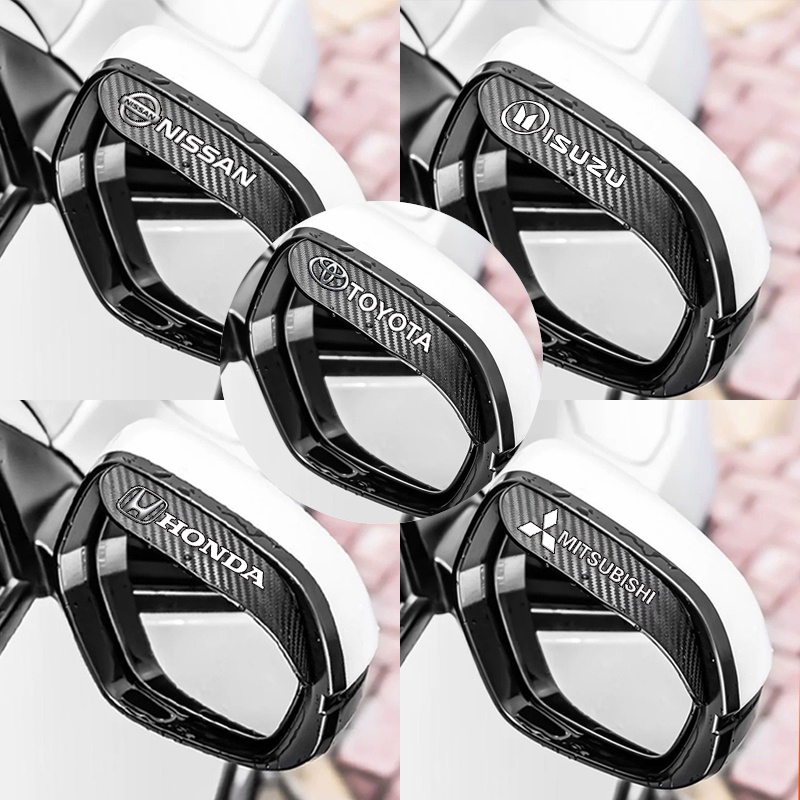 2pcs/set smoke sunshade carbon fiber rearview mirror universal rearview mirror side mirror rain eyebrow for 99  car auto parts