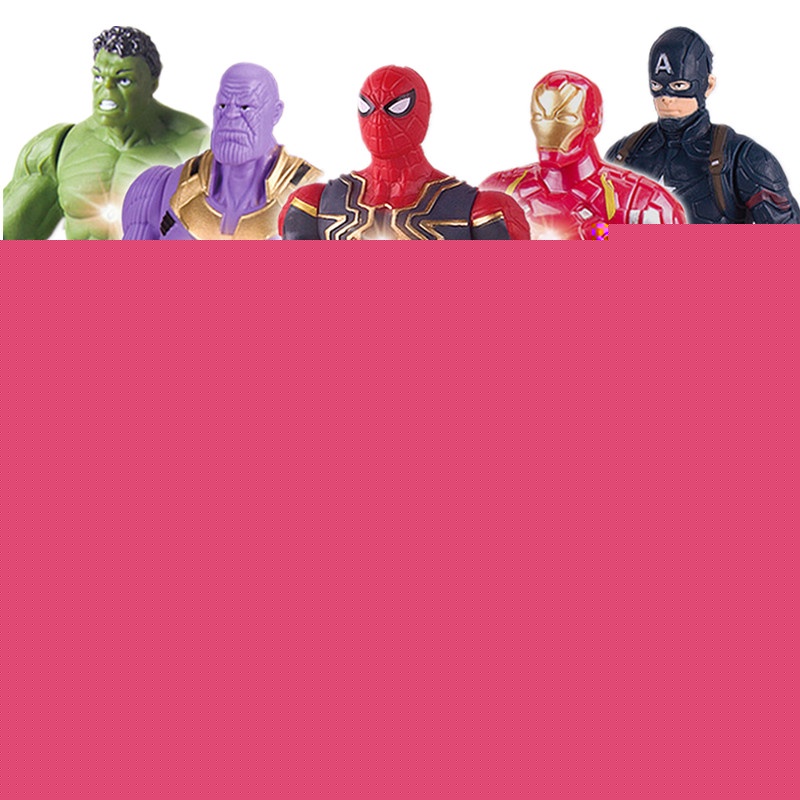 LED light Avengers Figures PVC Super Hero Ironman Spider-Man Hulk Model Dolls Glowing Toys For Boy Kids Birthday Gift