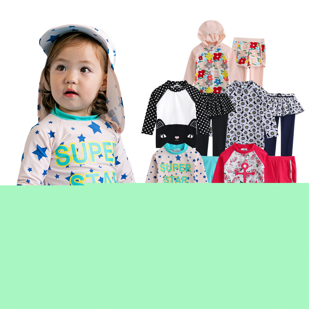 [KOREA VAENAIT BABY] 2-9Y Toddler Kids Boys UPF 50+UV Protection Quick Dry Rashguard Long Swimsuit Bathing Suit set