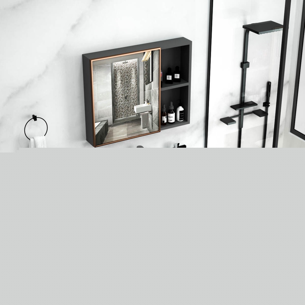 {SG Stock}vanity cabinet Aluminum Bathroom Cabinet Basin Set Ceramic Sink with Mirror and Shelf Basin