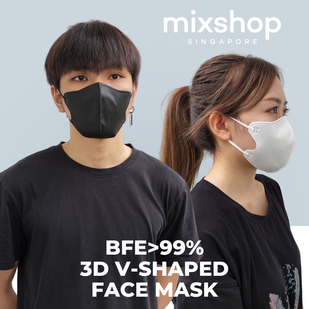 mixshop 3D V-Shaped Face Mask, 3 Sizes, BFE>99 