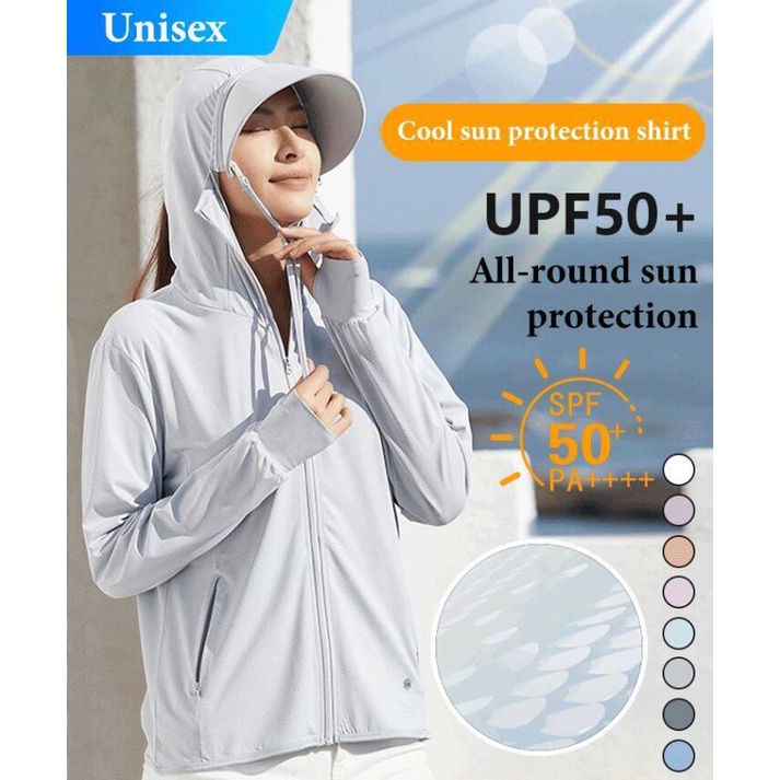 [Hot Sell]男女情侣款连帽防晒衣尼龙速干防晒衣Detachable large brim outdoor couple sun protection clothing fashion sun protection clothing Unisex 95  UV protection high elasticity loose fit large size