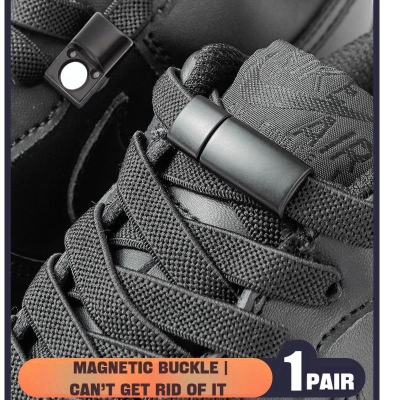 Lock Shoelaces Without Ties Flat Elastic Shoe Laces Sneakers Boots No Tie Shoelace Bands For Shoes Accessories