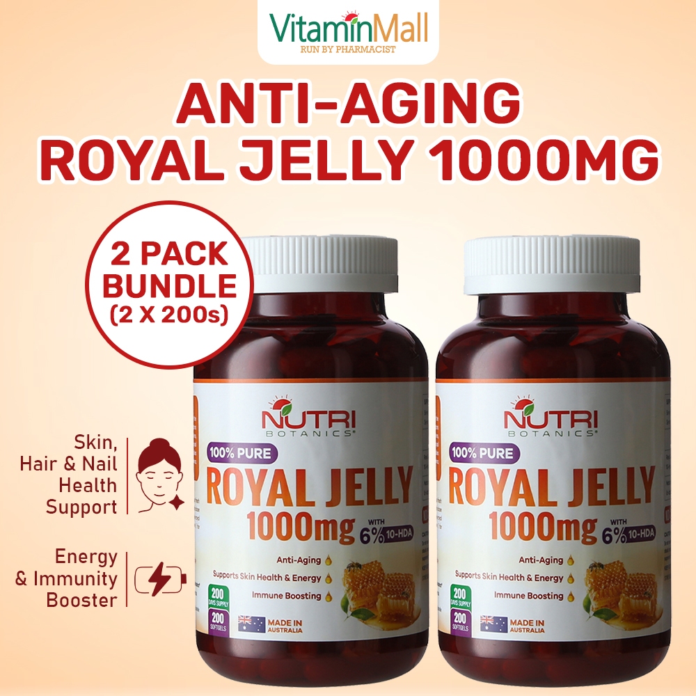 [BUY 2️⃣ GET 15  OFF] Nutri Botanics Royal Jelly 1000mg - Anti Aging Supplement Immune Booster