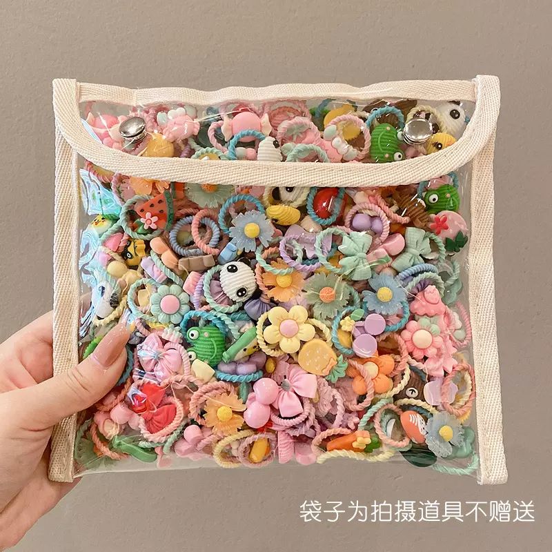 50 Pieces Children's Rubber Bands Do Not Hurt Hair Elastic Good Hair Rope Girls Autumn Winter Hair Accessories Head Rope Hair Ring Baby Hair Tie Headdress Women